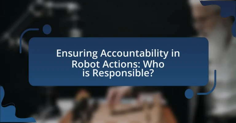 Ensuring Accountability in Robot Actions: Who is Responsible?