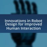 Innovations in Robot Design for Improved Human Interaction