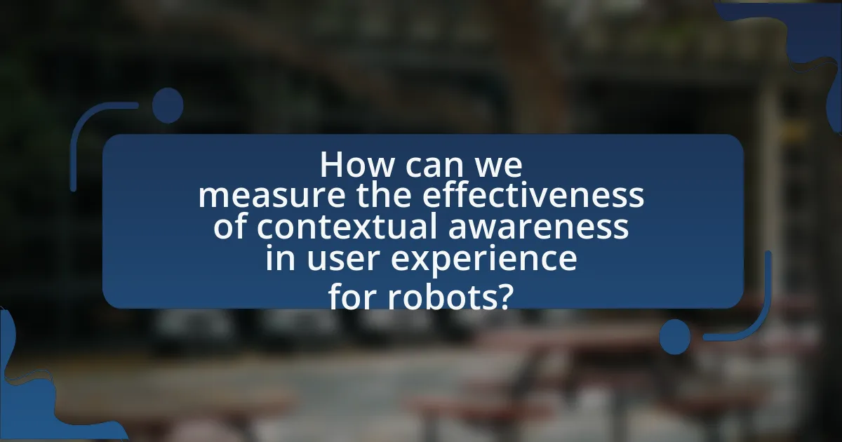 How can we measure the effectiveness of contextual awareness in user experience for robots?