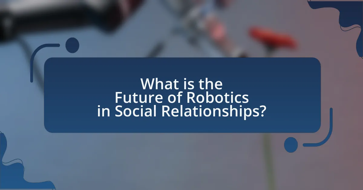 What is the Future of Robotics in Social Relationships?